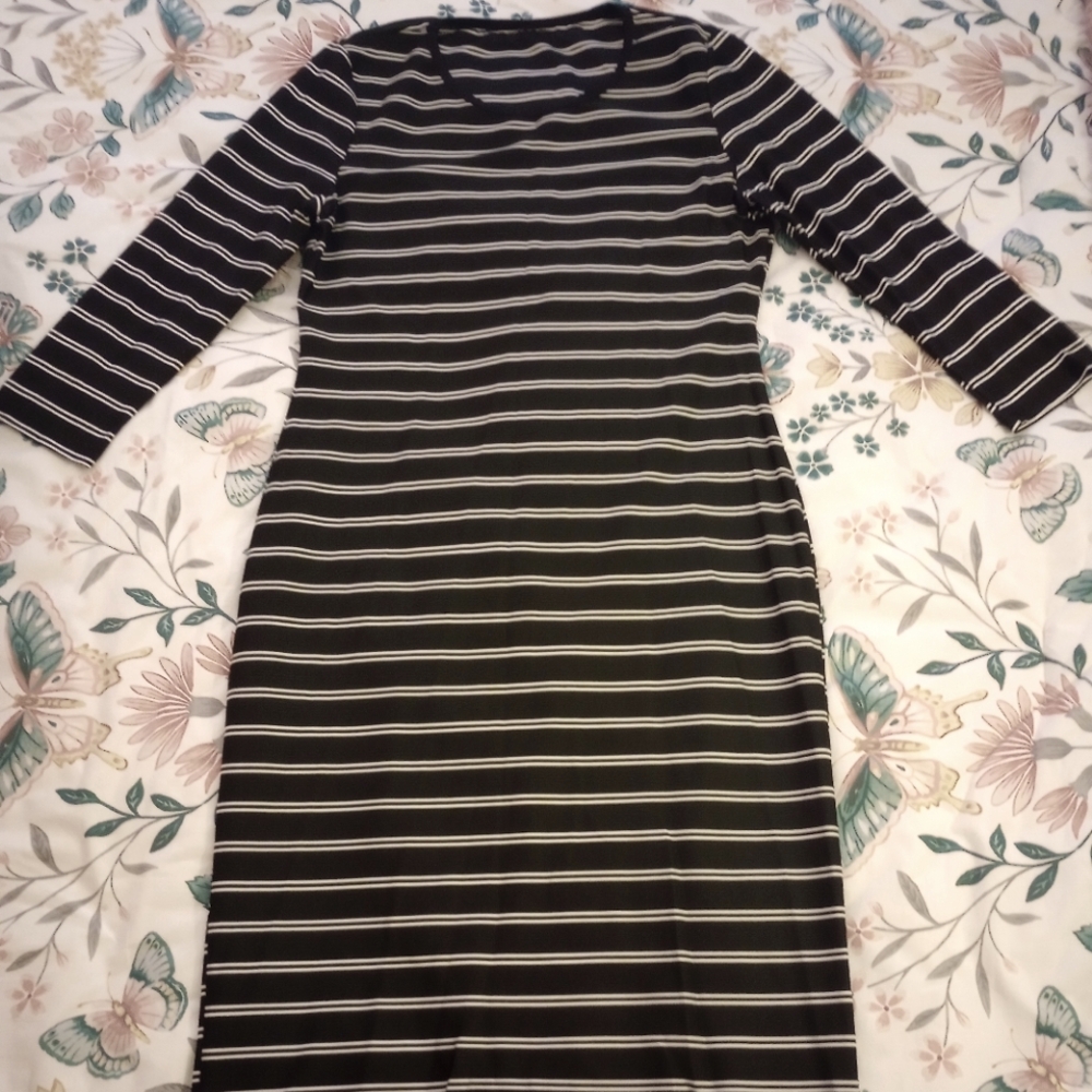 Striped Black and White Dress